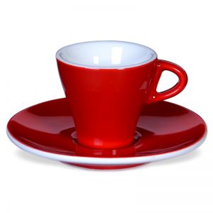 Espresso šálka s podšálkou ClubHouse Gardenia, 65 ml, červená
