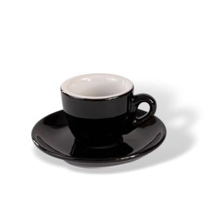 Espresso šálka s podšálkou ClubHouse Rosa, 60 ml, set 6 ks, čierna