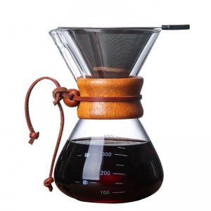 Ecocoffee chemex s nerezovým filtrom, 800ml