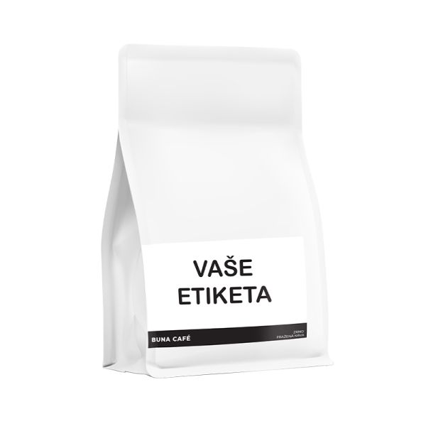 Káva s vlastní etiketou - bílý sáček