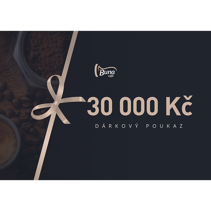 Buna café dárkový poukaz v hodnotě 30 000 Kč / 1 200 €